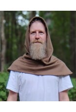 Cloakmakers.com H544-Washable Light Brown Hard Faced Fleece Hooded Cowl