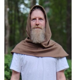 Cloakmakers.com H544-Washable Light Brown Hard Faced Fleece Hooded Cowl