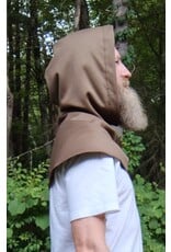 Cloakmakers.com H544-Washable Light Brown Hard Faced Fleece Hooded Cowl