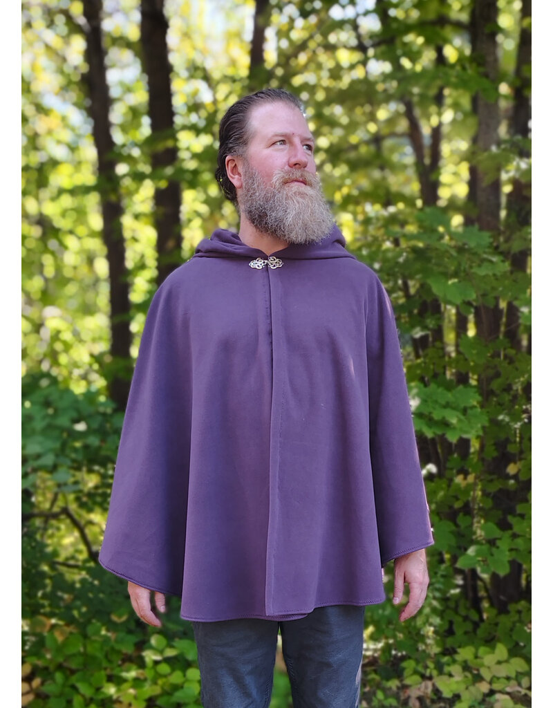 Cloakmakers.com 5828-Washable Purple Fleece Cloak w/ Silver Toned Clasp