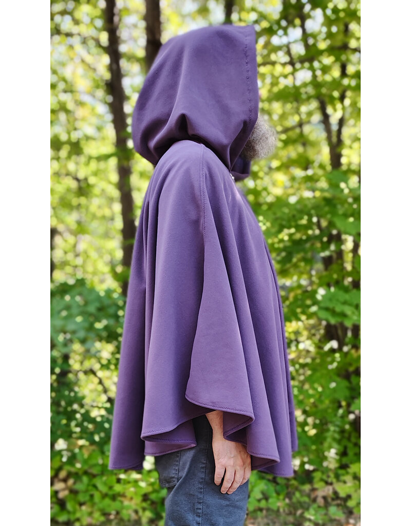 Cloakmakers.com 5828-Washable Purple Fleece Cloak w/ Silver Toned Clasp