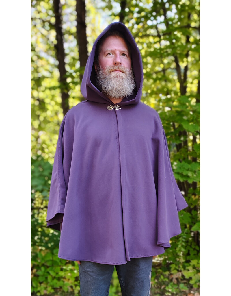 Cloakmakers.com 5828-Washable Purple Fleece Cloak w/ Silver Toned Clasp