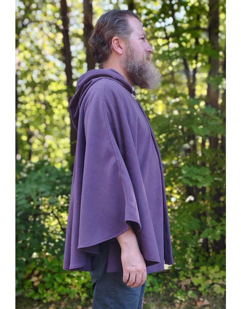 Cloakmakers.com 5828-Washable Purple Fleece Cloak w/ Silver Toned Clasp