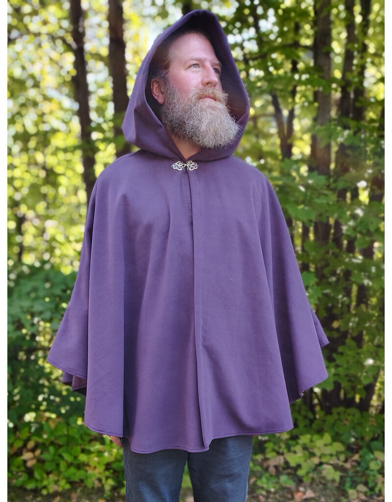 Cloakmakers.com 5828-Washable Purple Fleece Cloak w/ Silver Toned Clasp