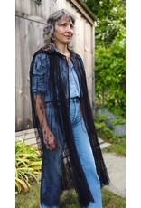Cloakmakers.com 5754-Washable Sheer Lace Black Hooded Cloak w/Floral Pattern