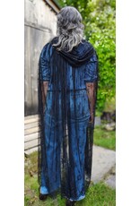 Cloakmakers.com 5754-Washable Sheer Lace Black Hooded Cloak w/Floral Pattern