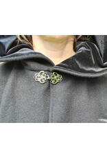Cloakmakers.com 5832-Washable Black Wool Cloak w/ Silver Bat Embroidery & Black Interior Pockets