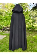 Cloakmakers.com 5835-Washable Black Wool Cloak w/ Purple Velveteen Hood Lining & Gothic Rose Clasp