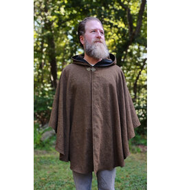 Cloakmakers.com 5836-Washable Wool Blend Ranger Cloak w/ Black Interior Pockets & Bronzed Toned Clasp