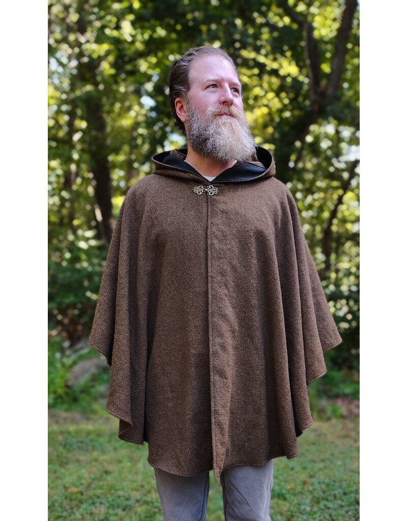 Cloakmakers.com 5836-Washable Wool Blend Ranger Cloak w/ Black Interior Pockets & Bronzed Toned Clasp