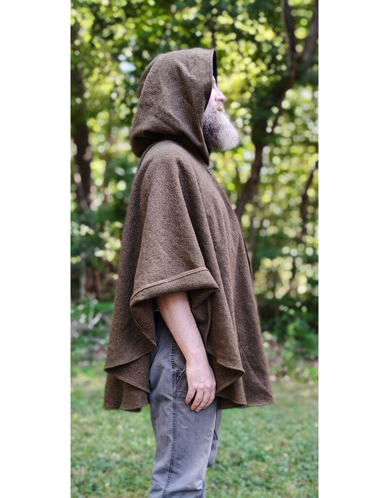 Cloakmakers.com 5836-Washable Wool Blend Ranger Cloak w/ Black Interior Pockets & Bronzed Toned Clasp
