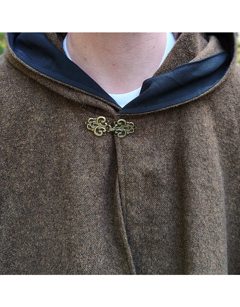 Cloakmakers.com 5836-Washable Wool Blend Ranger Cloak w/ Black Interior Pockets & Bronzed Toned Clasp