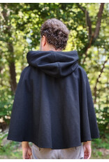 Cloakmakers.com 5837-Washable Black Wool Cloak w/ Red Dragon Embroidery & Pockets