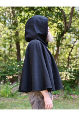 Cloakmakers.com 5837-Washable Black Wool Cloak w/ Red Dragon Embroidery & Pockets