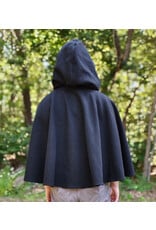 Cloakmakers.com 5837-Washable Black Wool Cloak w/ Red Dragon Embroidery & Pockets