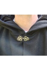 Cloakmakers.com 5837-Washable Black Wool Cloak w/ Red Dragon Embroidery & Pockets