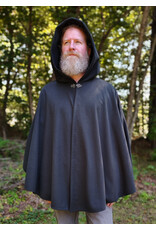 Cloakmakers.com 5840-Washable Black Fleece Cloak w/ Rain Resistance & Silver Toned Clasp