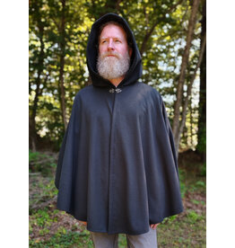 Cloakmakers.com 5840-Washable Black Fleece Cloak w/ Rain Resistance & Silver Toned Clasp