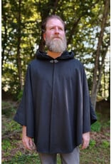 Cloakmakers.com 5840-Washable Black Fleece Cloak w/ Rain Resistance & Silver Toned Clasp