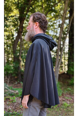 Cloakmakers.com 5840-Washable Black Fleece Cloak w/ Rain Resistance & Silver Toned Clasp