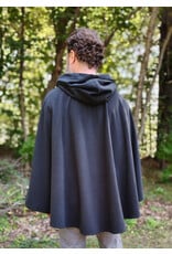 Cloakmakers.com 5840-Washable Black Fleece Cloak w/ Rain Resistance & Silver Toned Clasp