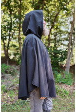 Cloakmakers.com 5840-Washable Black Fleece Cloak w/ Rain Resistance & Silver Toned Clasp