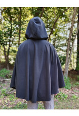 Cloakmakers.com 5840-Washable Black Fleece Cloak w/ Rain Resistance & Silver Toned Clasp