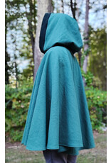 Cloakmakers.com 5843-Washable Green Wool Cloak w/ Dragon Embroidery & Dragon Clasp