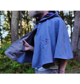 Cloakmakers.com 5844-Washable Purple Wool Cloak w/ Purple Bat Embroidery & Hood Lining
