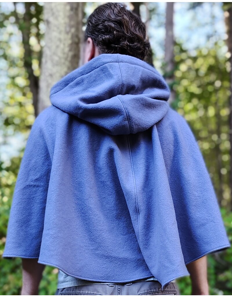 Cloakmakers.com 5844-Washable Purple Wool Cloak w/ Purple Bat Embroidery & Hood Lining