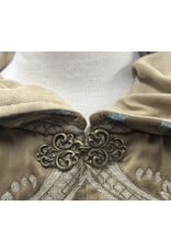Cloakmakers.com 5495 - Washable Brocade Short Cloak w/ Tan Moleskin Hood Lining, Pockets