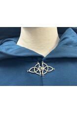 Cloakmakers.com 5493 - Washable Teal Faux Wool Ruana Shaped Shoulder Cloak w/ Teal Moleskin Hood Lining, Pockets