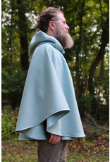 Cloakmakers.com 5847-Short Light Blue Wool Blend Cloak w/ Gothic Rose Clasp