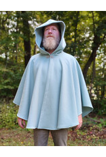 Cloakmakers.com 5847-Short Light Blue Wool Blend Cloak w/ Gothic Rose Clasp