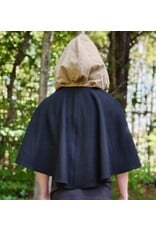 Cloakmakers.com 5849-Washable Black & Tan Wool Cloak w/ Green Ivy Embroidery & Black Hood Lining