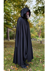 Cloakmakers.com 5852-Shimmering Black Cloak w/ Silver Toned Clasp