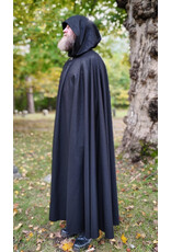 Cloakmakers.com 5852-Shimmering Black Cloak w/ Silver Toned Clasp
