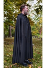 Cloakmakers.com 5852-Shimmering Black Cloak w/ Silver Toned Clasp