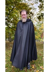 Cloakmakers.com 5852-Shimmering Black Cloak w/ Silver Toned Clasp