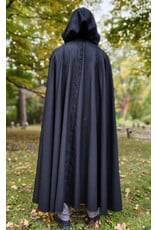 Cloakmakers.com 5852-Shimmering Black Cloak w/ Silver Toned Clasp