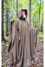 Cloakmakers.com 5853-Long Brown Ranger Cloak w/ Black Velvet Hood Lining & Bronze Toned Clasp