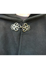 Cloakmakers.com 5855-Washable Black Wool Cloak w/ Black Velvet Hood Lining & Black Pockets