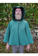 Cloakmakers.com 5856-Washable Dusty Green Wool Cloak w/ Green Moleskin Hood & Pockets
