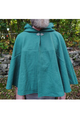 Cloakmakers.com 5856-Washable Dusty Green Wool Cloak w/ Green Moleskin Hood & Pockets