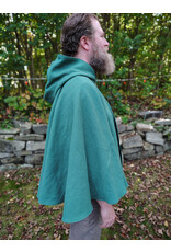 Cloakmakers.com 5856-Washable Dusty Green Wool Cloak w/ Green Moleskin Hood & Pockets