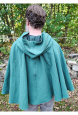 Cloakmakers.com 5856-Washable Dusty Green Wool Cloak w/ Green Moleskin Hood & Pockets
