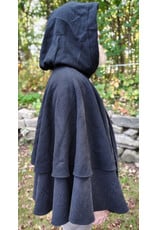 Cloakmakers.com 5857-Washable Black Wool Cloak w/ Black Mantle, Hood Lining, & Pockets