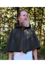 Cloakmakers.com 5858-Washable Hunter Green Fleece Cloak w/ Elvish Ivy Embroidery