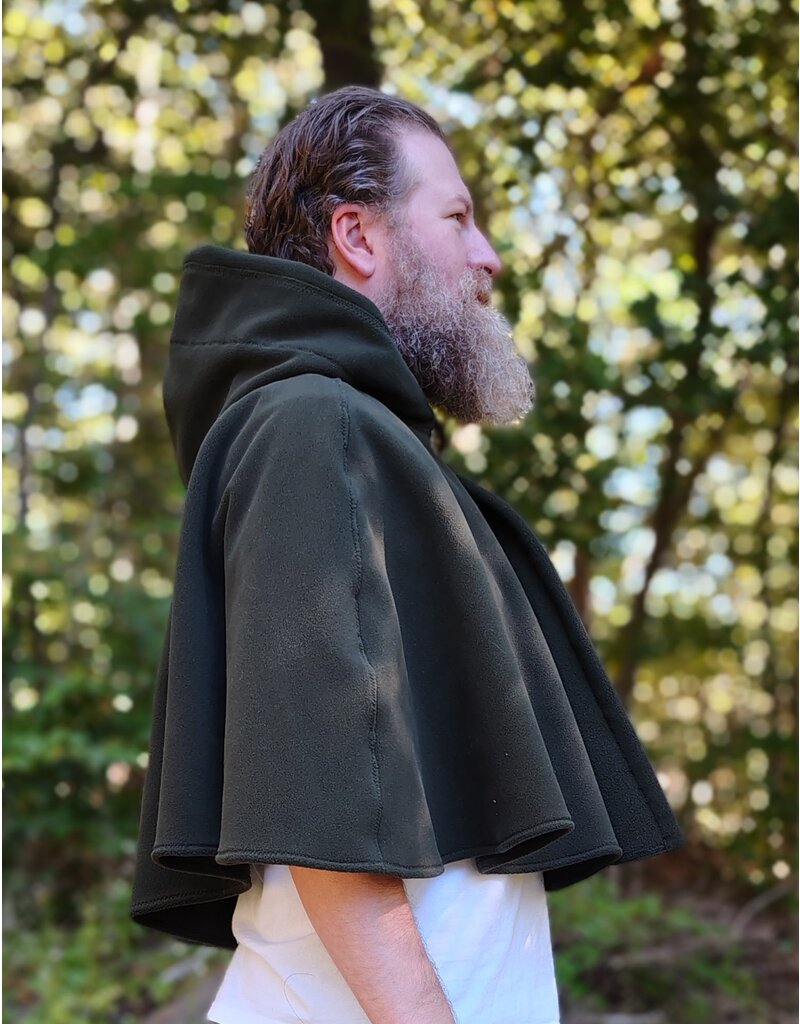 Cloakmakers.com 5858-Washable Hunter Green Fleece Cloak w/ Elvish Ivy Embroidery