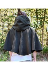 Cloakmakers.com 5858-Washable Hunter Green Fleece Cloak w/ Elvish Ivy Embroidery